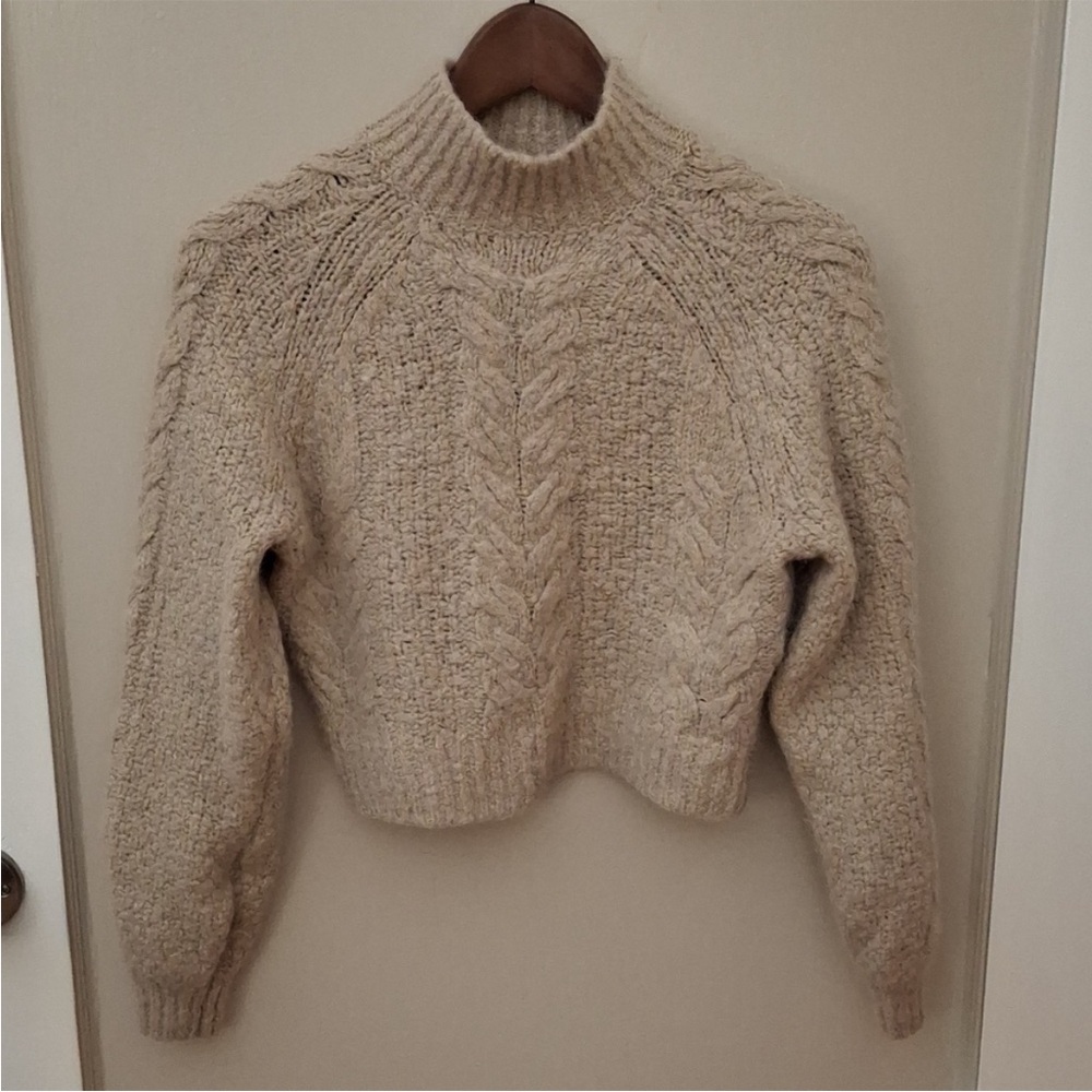 Sunday Best Alpaca blend Cropped Mock Neck Sweater